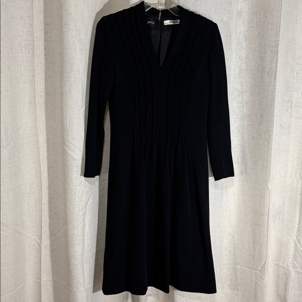 Vintage 70s/80s Black Wool Dress by Adele Simpson for I. Magnin